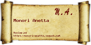 Monori Anetta névjegykártya